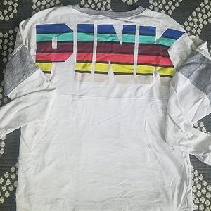 Pink varsity crew top